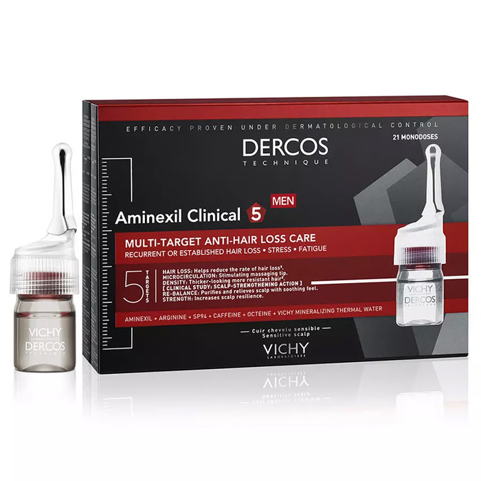 DERCOS VICHY - Aminexil Clinical 5 Hommes Anti-chute - 21x6ml - 3337875522748