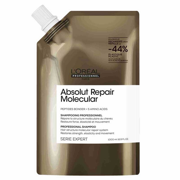 L'ORÉAL PROFESSIONEL - Absolut Repair Molecular Shampoo -1000ml Refill - 3474637275341