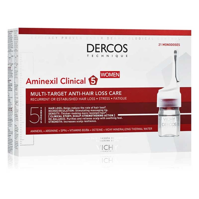 DERCOS VICHY - Aminexil Clinical 5 Women Anti-chute - 21x6ml - 3337875522786