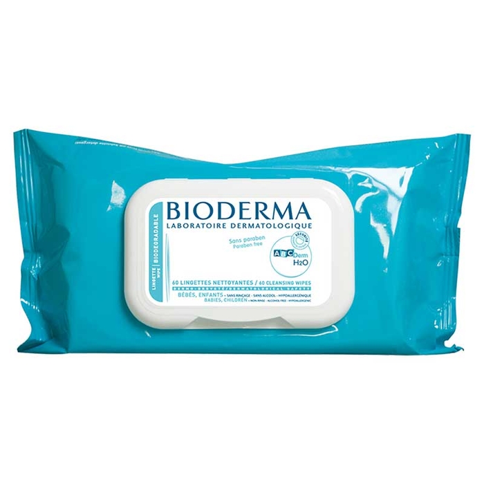 BIODERMA - ABCDerm H2O Lingettes Nettoyantes - 60un - 3701129800980