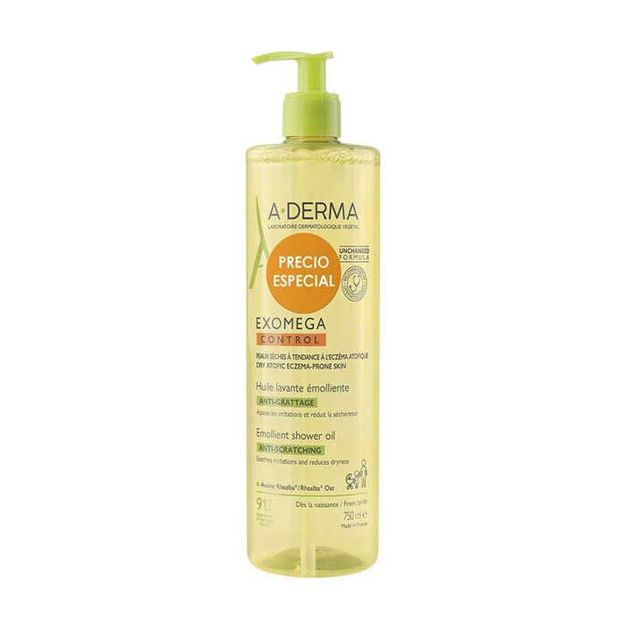 A-DERMA - Exomega Control Emollient Bath Oil - 750ml - 3282779425483
