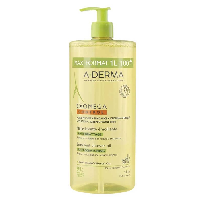 A-DERMA - Exomega Control Emollient Bath Oil - 1000ml - 3282770401400