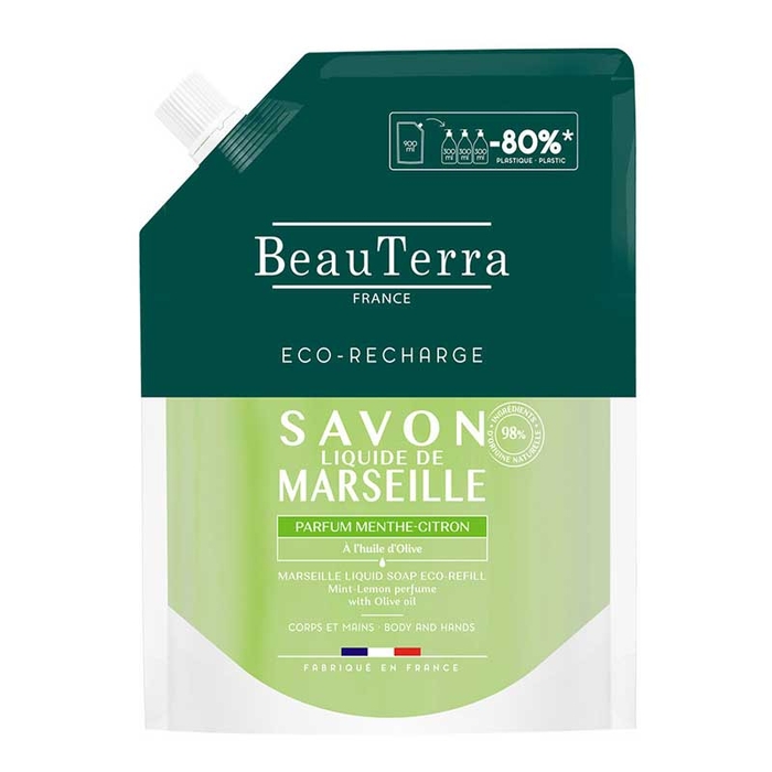 BEAUTERRA - Marseille Mint & Lemon Soap Refill - 900ml - 3770008167742