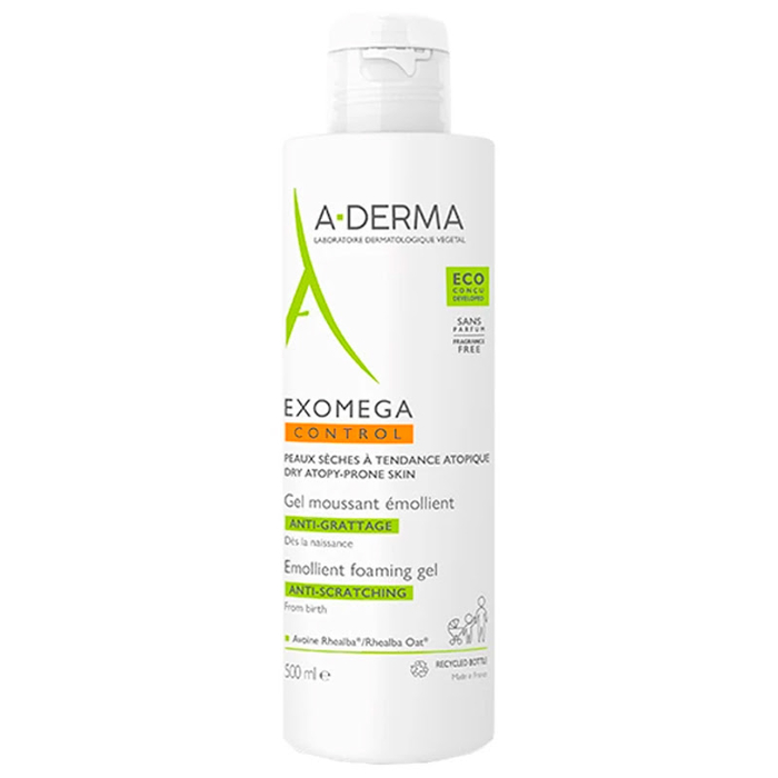 A-DERMA - Exomega Control Emollient Foaming Gel - 500ml - 3282779387125