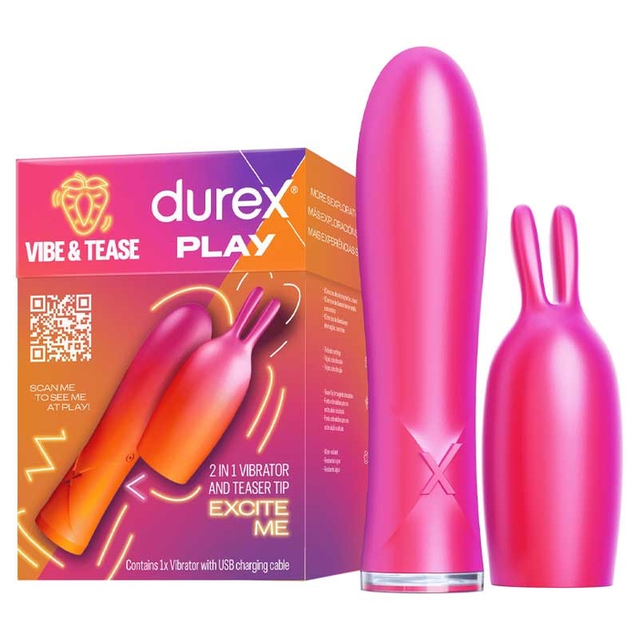 DUREX - Tease & Vibe 2 In 1 Vibrator and Teaser Tip-1un - 5011417588895