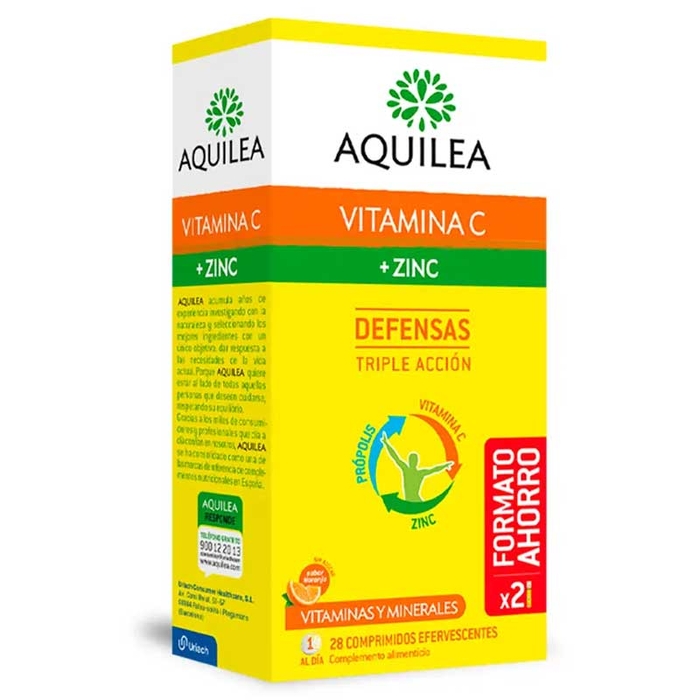 AQUILEA - Effervescent Tablets Vitamin C & Zinc - 28un - 8470001997395