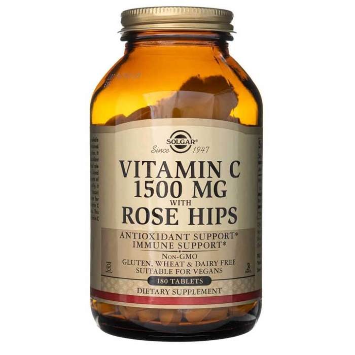 SOLGAR - Vitamin C 1500mg With Rose Hips - 180un - 33984024212