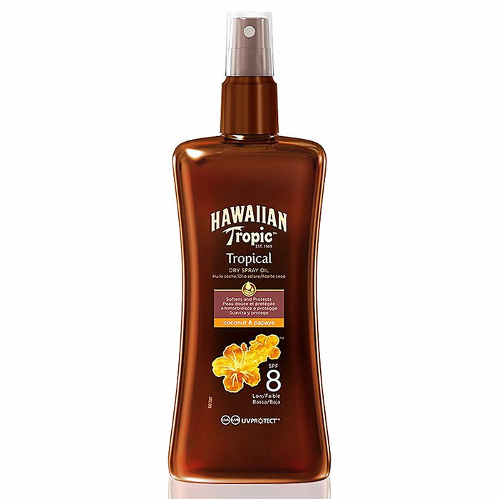HAWAIIAN TROPIC - Coconut & Papaya Dry Oil SPF8 Spray - 200ml - 5099821009977