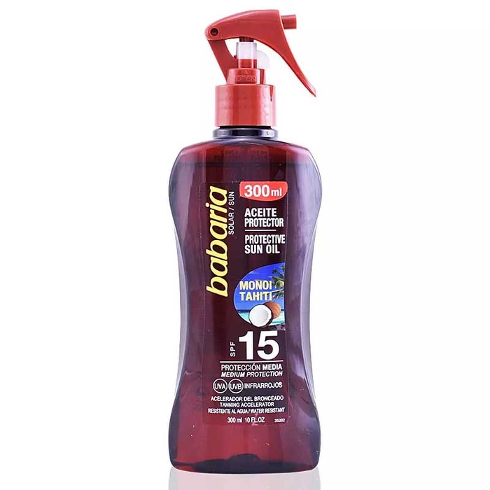BABARIA - Protective Sun Oil Tahitian Monoi SPF15 - 300ml - 8410412000604